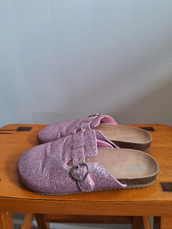 Old Navy Other - OLD NAVY Glitter Faux-Leather Buckled Clog Shoes for Girls Size 4Y